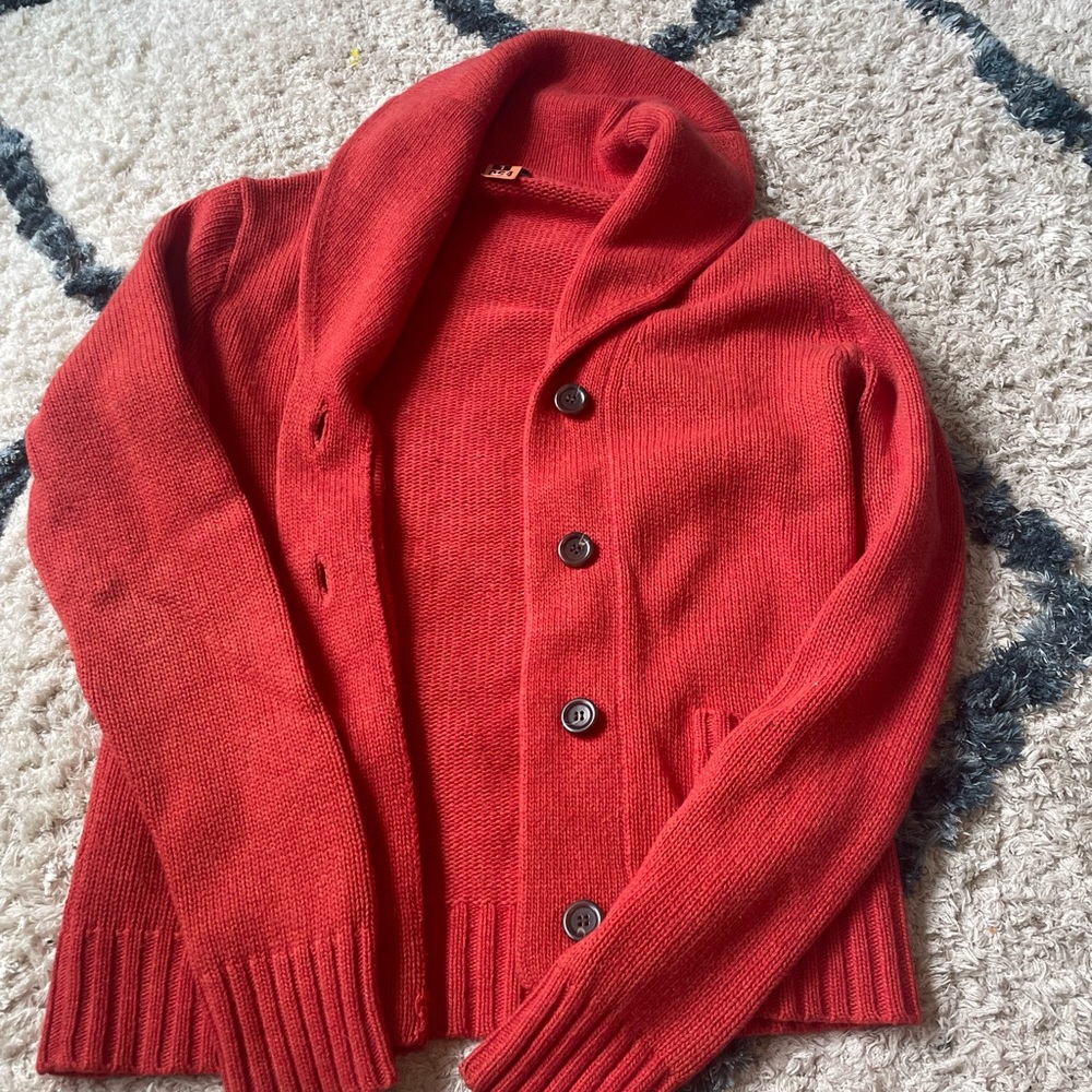 Red sweater from J.Crew